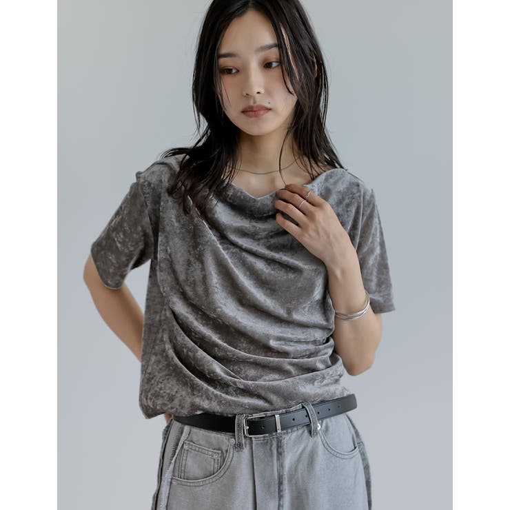 Re:EDIT シアーフロッキードレープ半袖トップス トップス shoplistselect-10355995 SHOPLIST サンプル画像3