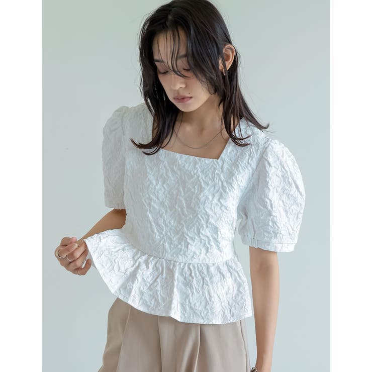 Re:EDIT ふくれジャカードペプラムトップス トップス shoplistselect-10356038 SHOPLIST サンプル画像2
