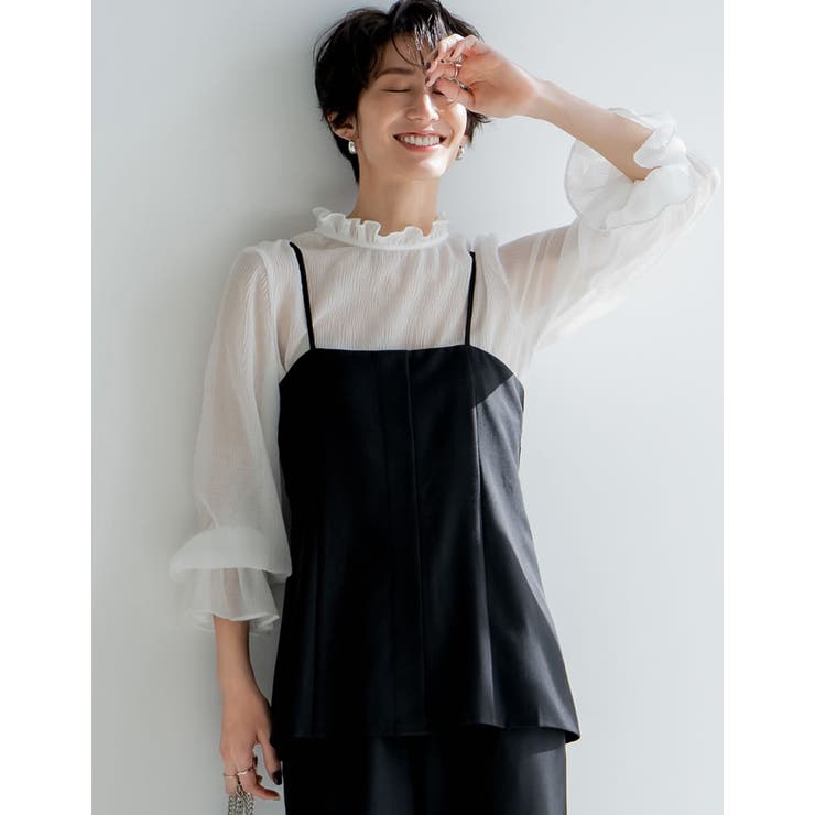 Re:EDIT [オケージョン セレモニー]無地or花柄orドット楊柳シフォンハイネックブラウス トップス shoplistselect-10356046 SHOPLIST サンプル画像3