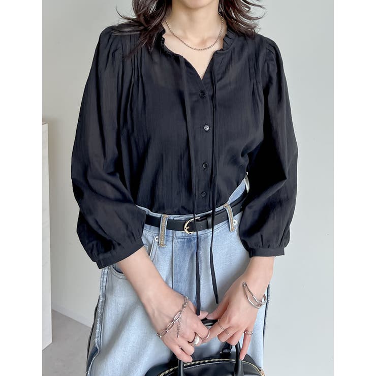 Re:EDIT [2025 SUMMER COLLECTION]コットンシアーストライプブラウス トップス shoplistselect-10356060 SHOPLIST サンプル画像3