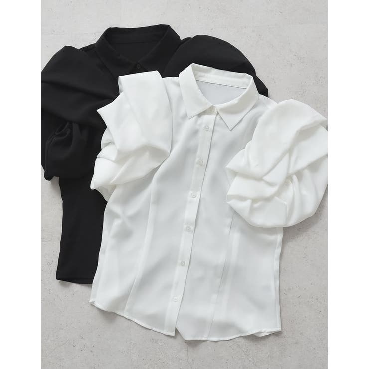 Re:EDIT [2025 SUMMER COLLECTION][セレモニー オケージョン]ジョーゼットフリルスリーブ半袖ブラウス トップス shoplistselect-10356068 SHOPLIST サンプル画像2