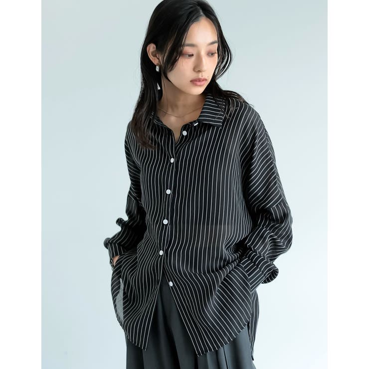 Re:EDIT ストライプシアーシャツ トップス