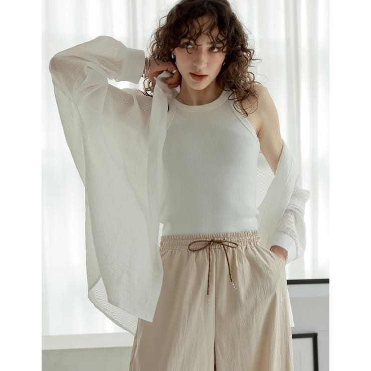 Re:EDIT ストライプシアーシャツ トップス