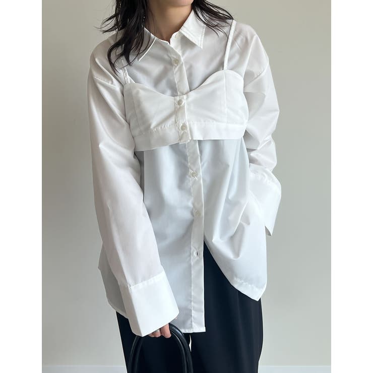 Re:EDIT [2025AW COLLECTION][2点セット]ブロードオーバーサイズビスチェ付きシャツ トップス shoplistselect-10356085 SHOPLIST サンプル画像2