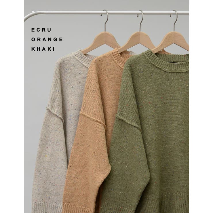 【10％OFFクーポン！8/27(木)1:59まで】Re:EDIT さりげなく表情豊かに仕上げたデザインニット バックスリットカラーネップニットプルオーバー トップス/ニット/セーター トップス shoplistselect-10356127 SHOPLIST サンプル画像2
