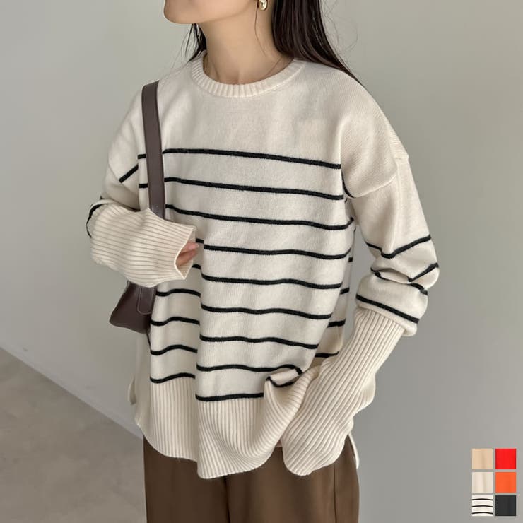 Re:EDIT 指穴クルーネック起毛ニットプルオーバー トップス shoplistselect-10356158 SHOPLIST パッケージ画像