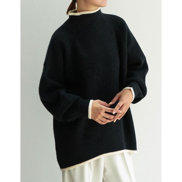 Re:EDIT アルパカタッチハイネック起毛配色ニットボリュームスリーブトップス トップス shoplistselect-10356166 SHOPLIST サンプル画像2