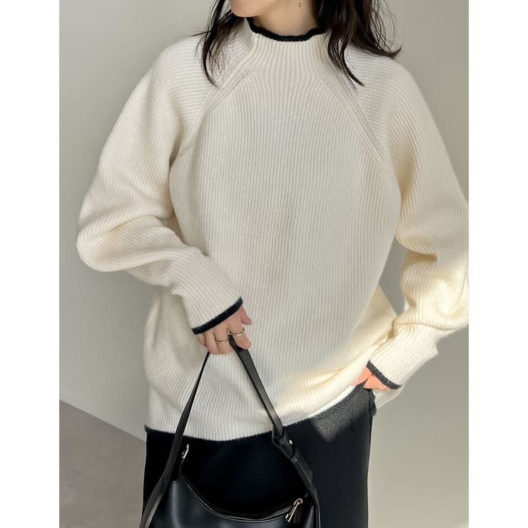 Re:EDIT アルパカタッチハイネック起毛配色ニットボリュームスリーブトップス トップス shoplistselect-10356166 SHOPLIST サンプル画像3