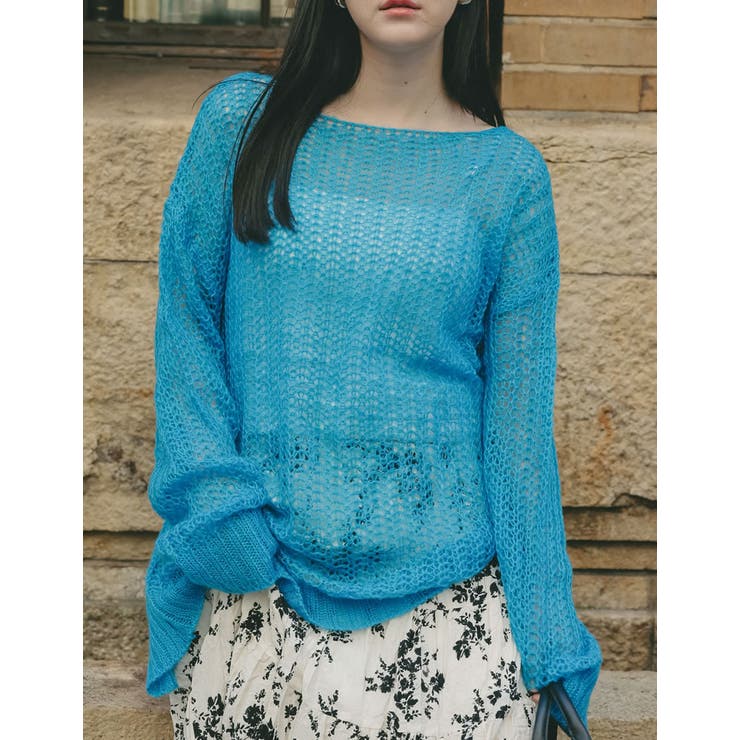 Re:EDIT [2025SS COLLECTION]起毛シアーメッシュニットトップス トップス shoplistselect-10356172 SHOPLIST サンプル画像2