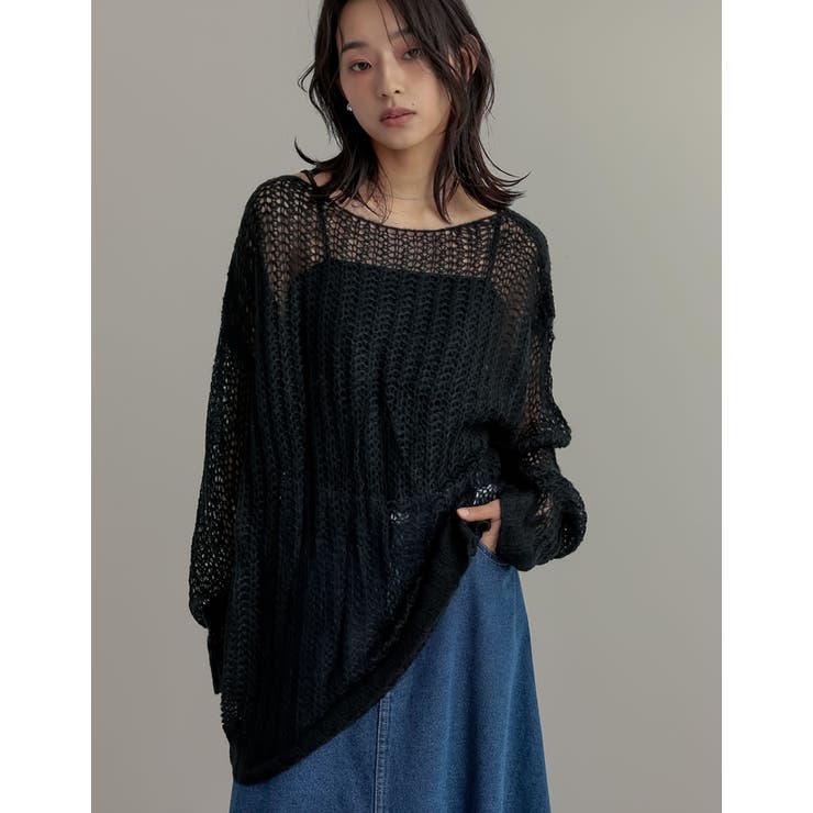 Re:EDIT [2025SS COLLECTION]起毛シアーメッシュニットトップス トップス shoplistselect-10356172 SHOPLIST サンプル画像3