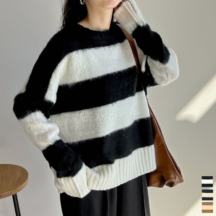 Re:EDIT 起毛シャギーボーダーニットトップス トップス shoplistselect-10356177 SHOPLIST パッケージ画像