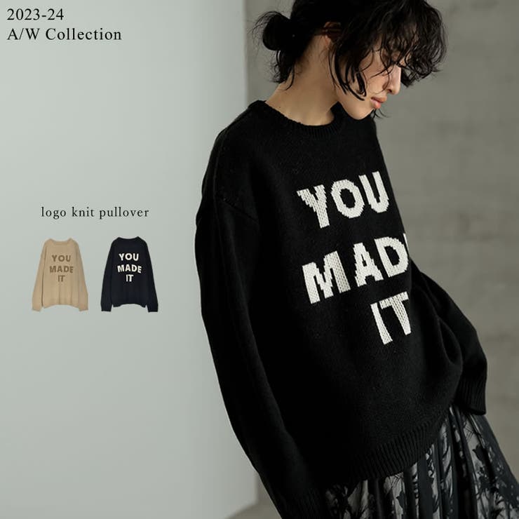Re:EDIT [大きいサイズ有]オーバーサイズロゴニットプルオーバー トップス shoplistselect-10356183 SHOPLIST パッケージ画像