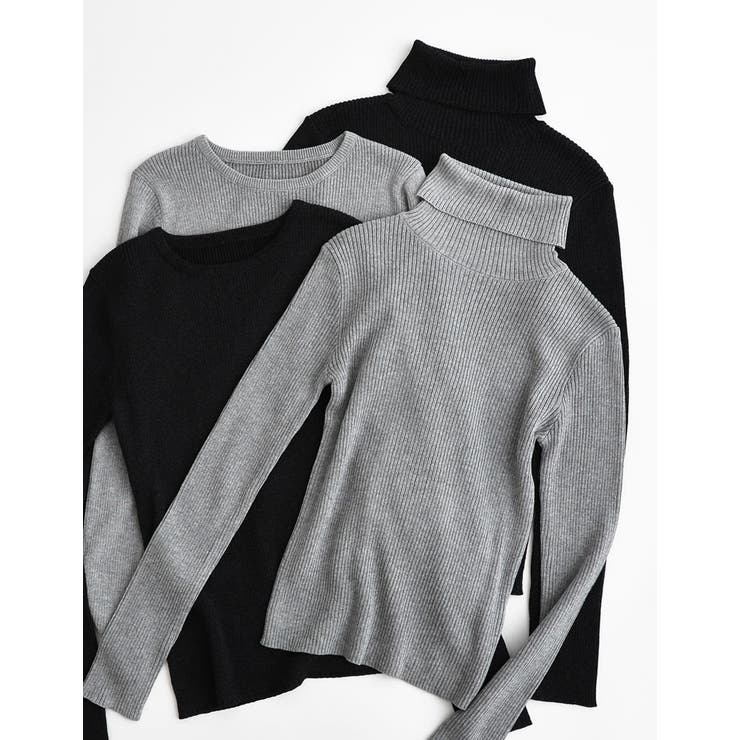 【10％OFFクーポン！10/27(火)9:59まで】Re:EDIT 2タイプから選べるラメリブニットトップス トップス shoplistselect-10356187 SHOPLIST サンプル画像2