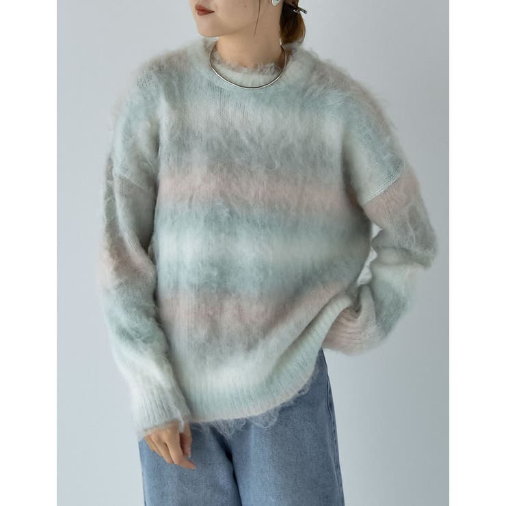 【10％OFFクーポン！8/27(木)1:59まで】Re:EDIT 起毛ウール混グラデーションニットプルオーバー トップス shoplistselect-10356186 SHOPLIST サンプル画像3