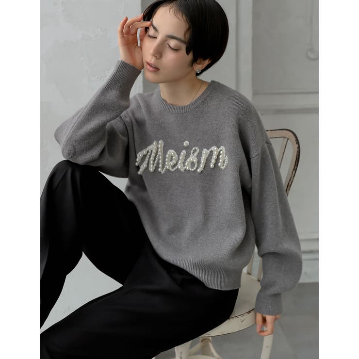 Re:EDIT [2024-25 WINTER COLLECTION][MEISM by Re:EDIT]パールロゴニットトップス トップス shoplistselect-10356192 SHOPLIST サンプル画像3
