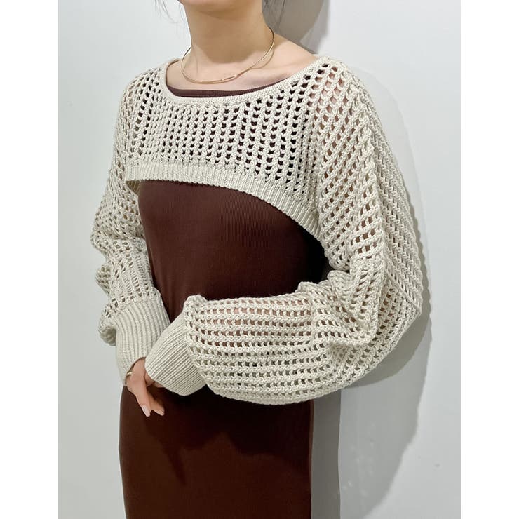 Re:EDIT ショート丈ラメメッシュニットトップス トップス shoplistselect-10356197 SHOPLIST サンプル画像3