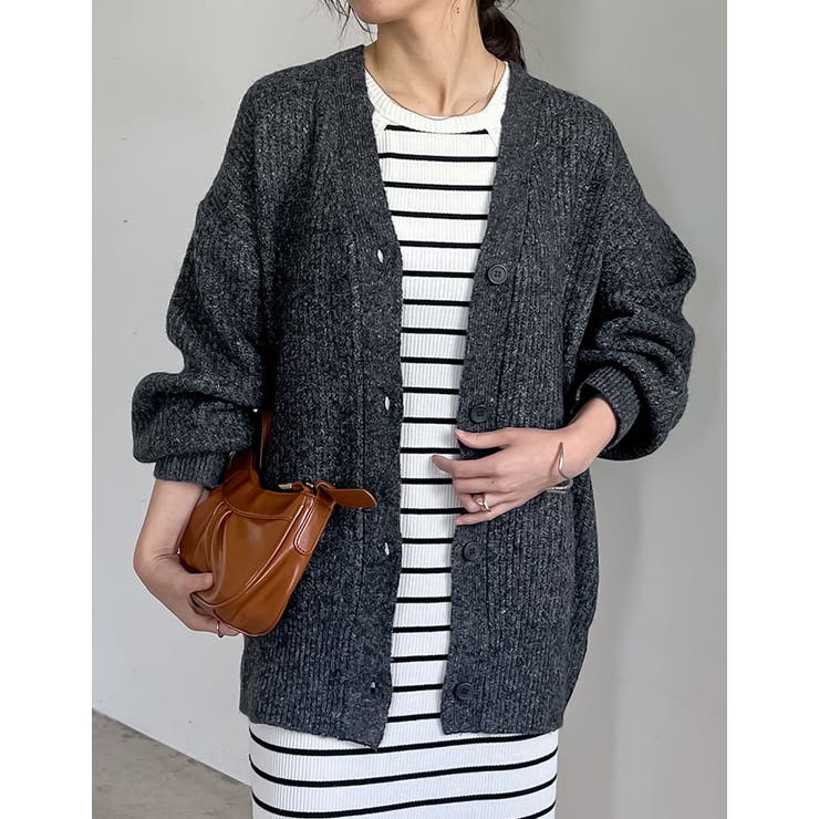 Re:EDIT [低身長サイズ有]ビッグシルエットリサイクルMIXニットカラーカーディガン トップス shoplistselect-10356288 SHOPLIST サンプル画像2