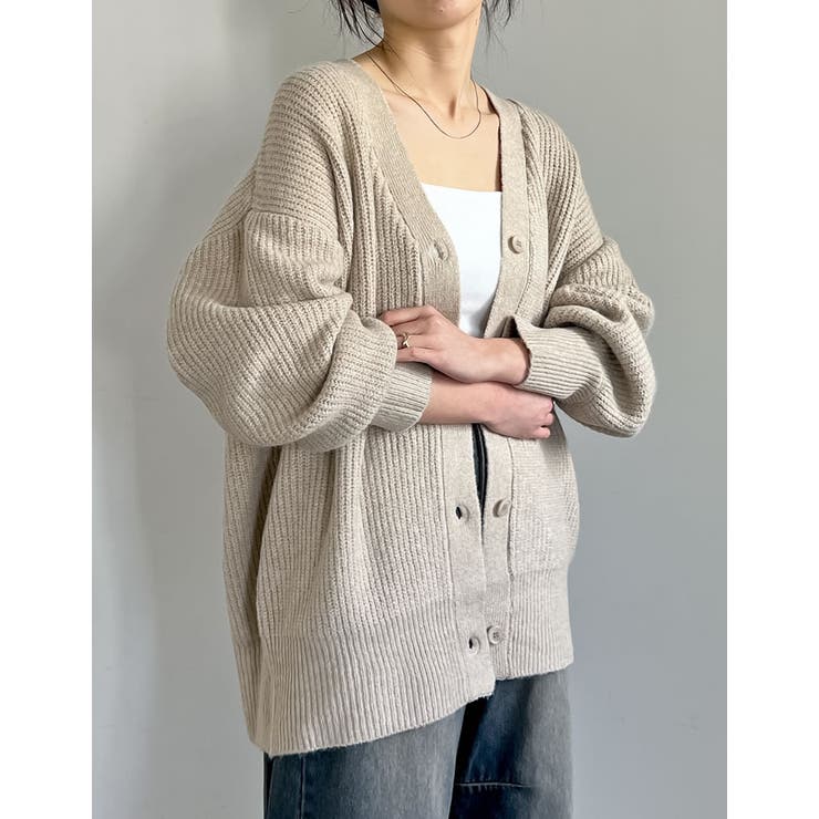Re:EDIT [低身長サイズ有]ビッグシルエットリサイクルMIXニットカラーカーディガン トップス shoplistselect-10356288 SHOPLIST サンプル画像3