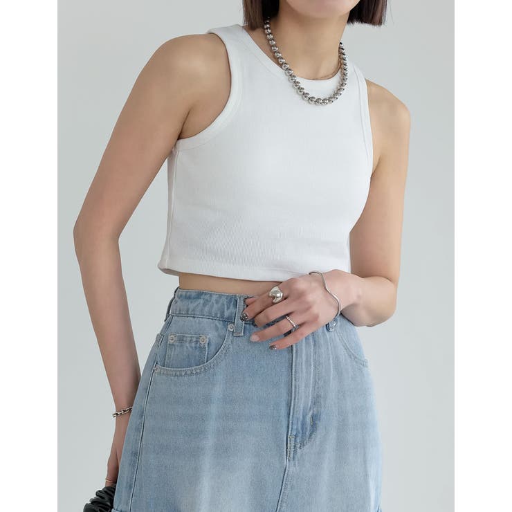 Re:EDIT コットンリブカップ付きアメスリショート丈タンクトップ トップス shoplistselect-10356291 SHOPLIST サンプル画像3