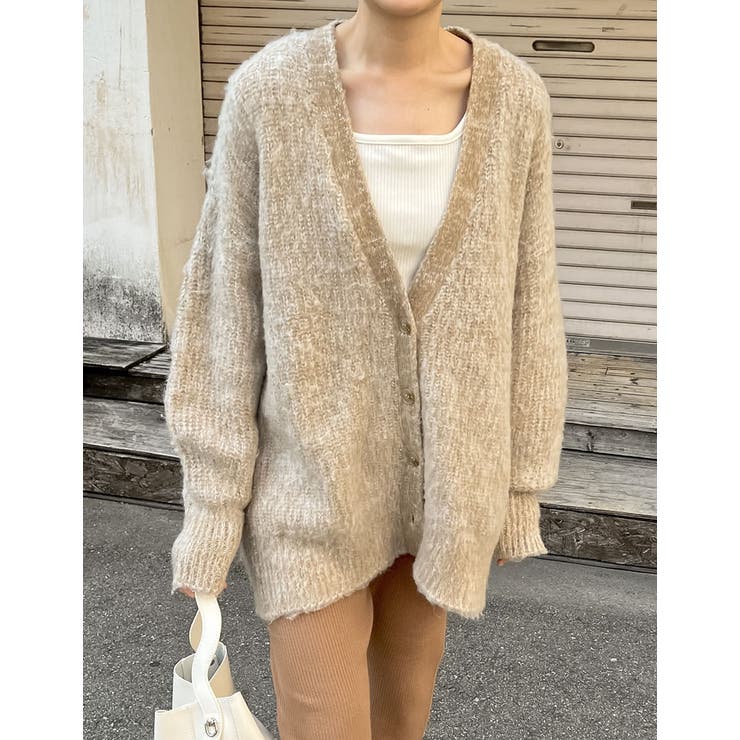 Re:EDIT MIXカラーシャギーニットカーディガン トップス shoplistselect-10356267 SHOPLIST サンプル画像2