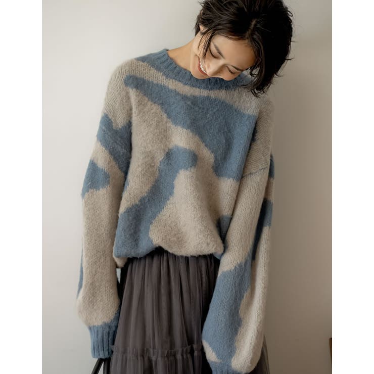 Re:EDIT オーバーサイズ起毛マーブルニットトップス トップス shoplistselect-10356226 SHOPLIST サンプル画像3