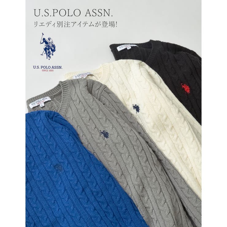 Re:EDIT [新色追加][U.S. POLO ASSN.][別注]ワンポイント刺繍ケーブルニットトップス トップス shoplistselect-10356237 SHOPLIST サンプル画像2