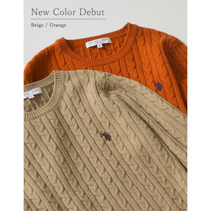Re:EDIT [新色追加][U.S. POLO ASSN.][別注]ワンポイント刺繍ケーブルニットトップス トップス shoplistselect-10356237 SHOPLIST サンプル画像3