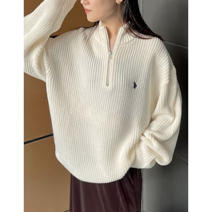 Re:EDIT [U.S. POLO ASSN.][別注]ワンポイント刺繍ハーフジップニットトップス トップス shoplistselect-10356239 SHOPLIST サンプル画像3