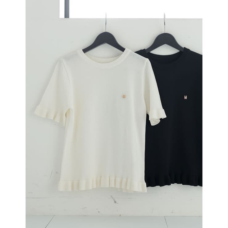 Re:EDIT [MEISM by Re:EDIT]裾フリルMロゴサマーニットトップス トップス shoplistselect-10356278 SHOPLIST サンプル画像2