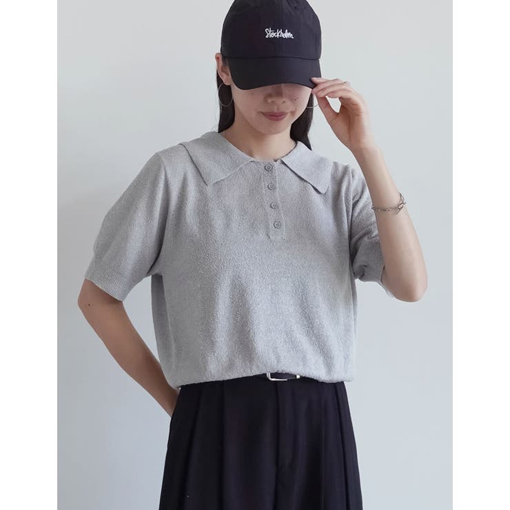 Re:EDIT リネンタッチポロカラーニットトップス トップス shoplistselect-10356219 SHOPLIST サンプル画像3