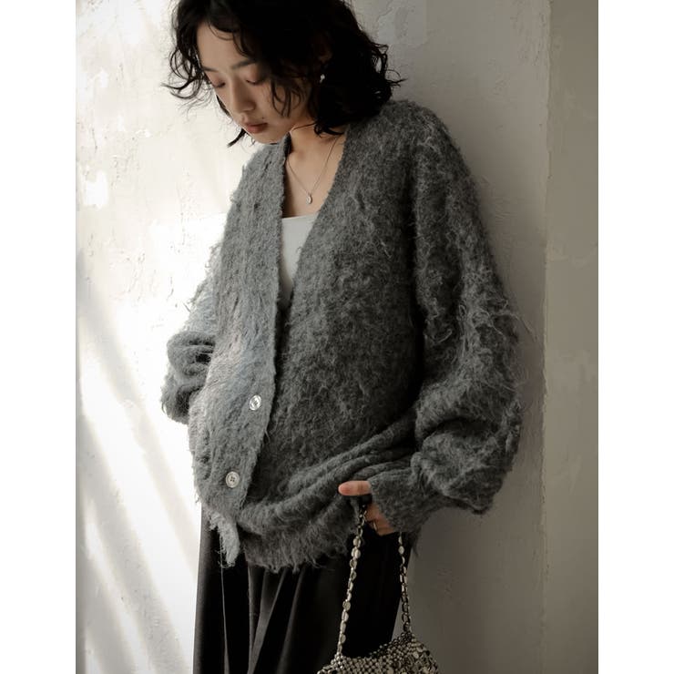 【10％OFFクーポン！8/27(木)1:59まで】Re:EDIT [累計販売枚数2,200枚突破！]起毛シャギールーズニットカーディガン トップス shoplistselect-10356302 SHOPLIST サンプル画像3