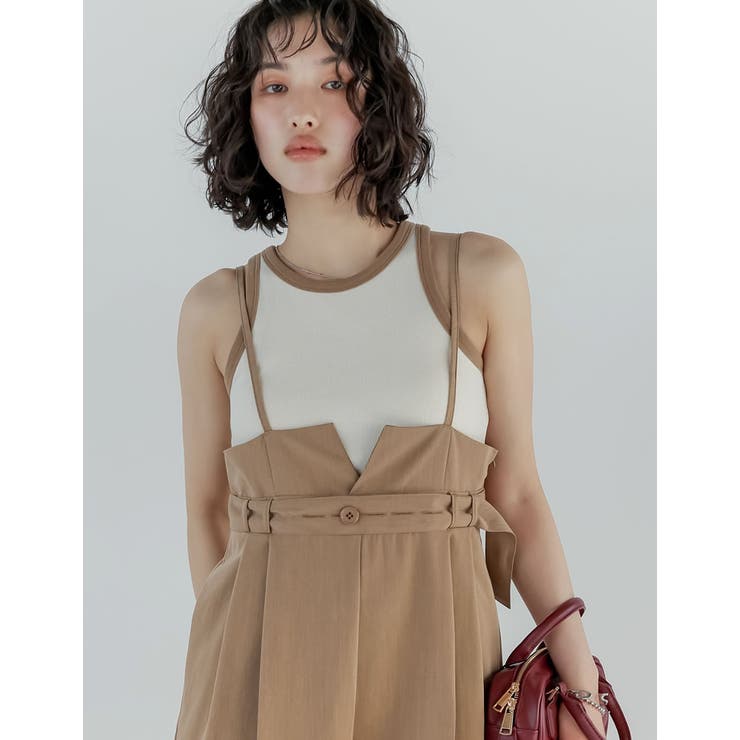 Re:EDIT [2025 SUMMER COLLECTION]テレコリブカップ付きバイカラーアメスリタンク トップス shoplistselect-10356342 SHOPLIST サンプル画像2