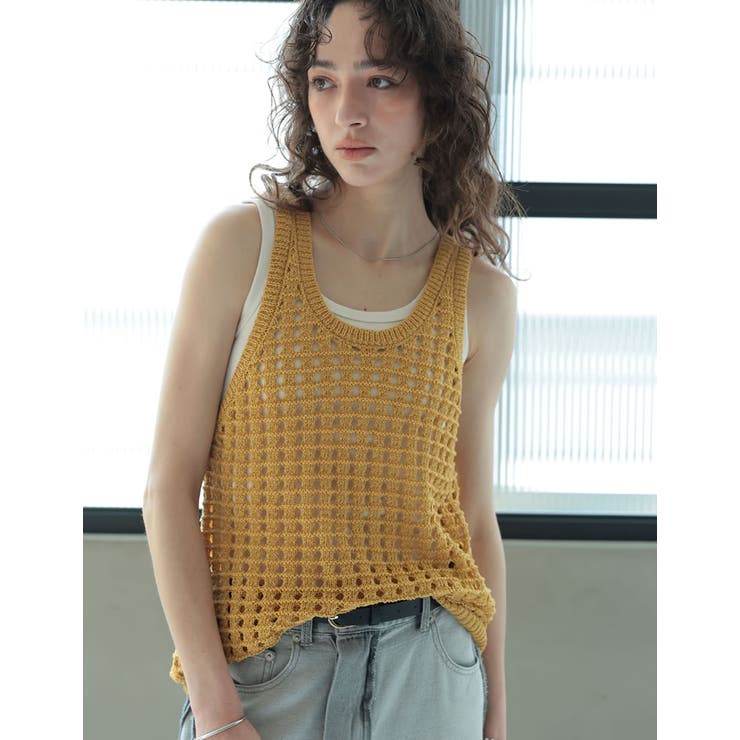Re:EDIT [2025 SUMMER COLLECTION]透かし編みノースリーブニットトップス トップス shoplistselect-10356343 SHOPLIST サンプル画像2
