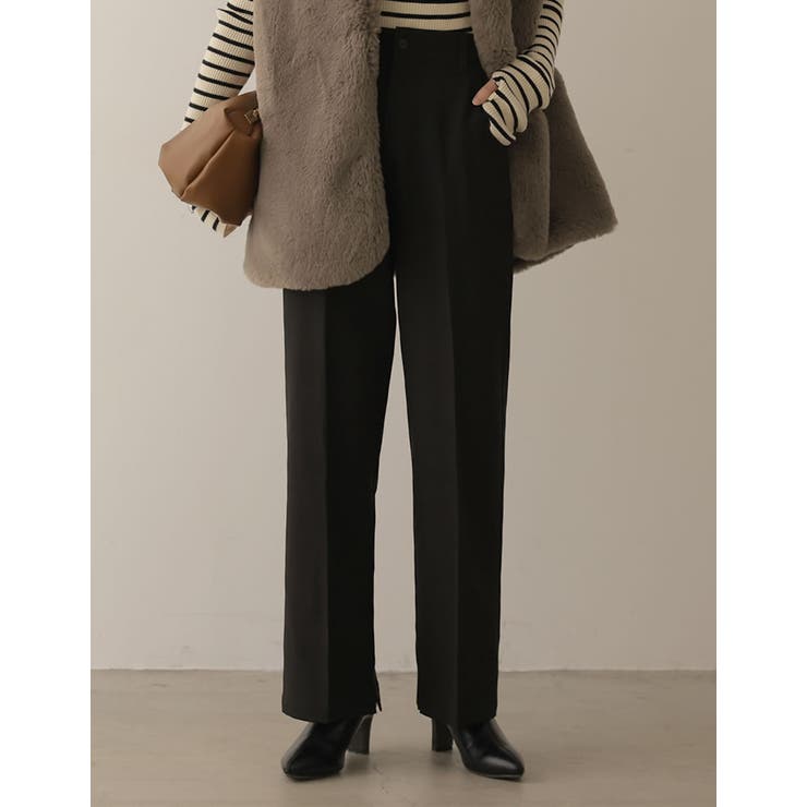 Re:EDIT きれい見えするシルエットにこだわったスラックス [2022A/W COLLECTION][低身長/高身長サイズ有]ストレッチツイルスリムフレアパンツ パンツ/パンツ パンツ・ズボン shoplistselect-10356404 SHOPLIST サンプル画像2