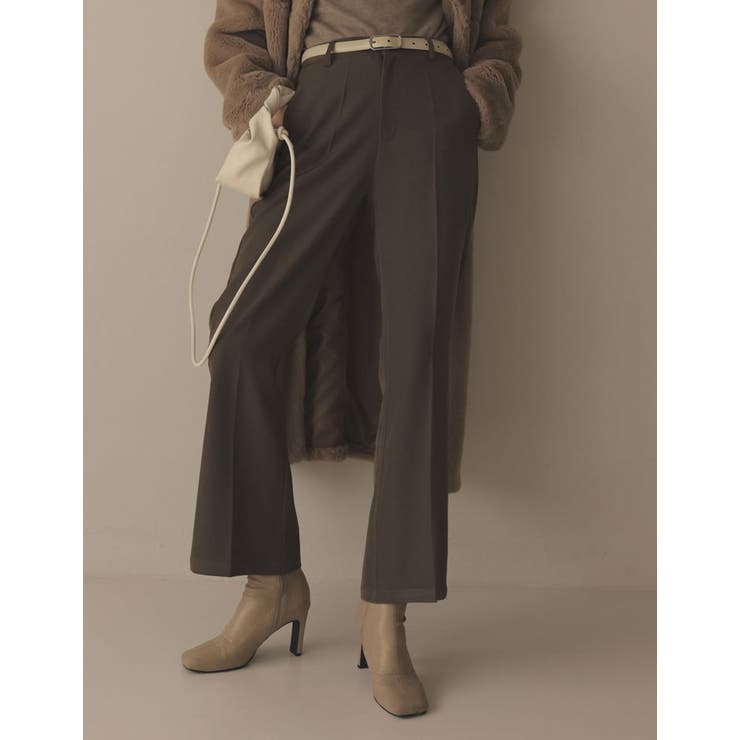 Re:EDIT きれい見えするシルエットにこだわったスラックス [2022A/W COLLECTION][低身長/高身長サイズ有]ストレッチツイルスリムフレアパンツ パンツ/パンツ パンツ・ズボン shoplistselect-10356404 SHOPLIST サンプル画像3