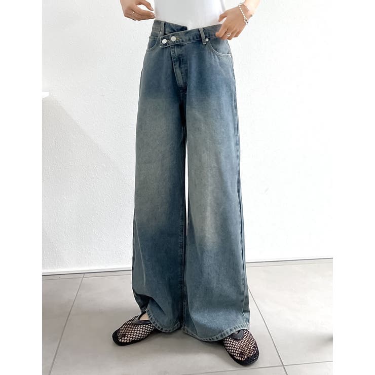 Re:EDIT [低身長/高身長/大きいサイズ有]クロスウエストストレートコットンデニムパンツ パンツ・ズボン shoplistselect-10356436 SHOPLIST サンプル画像3