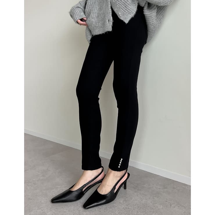 Re:EDIT [低身長/大きいサイズ有]パールorビジュー裏微起毛ストレッチスキニーパンツ パンツ・ズボン shoplistselect-10356467 SHOPLIST サンプル画像2