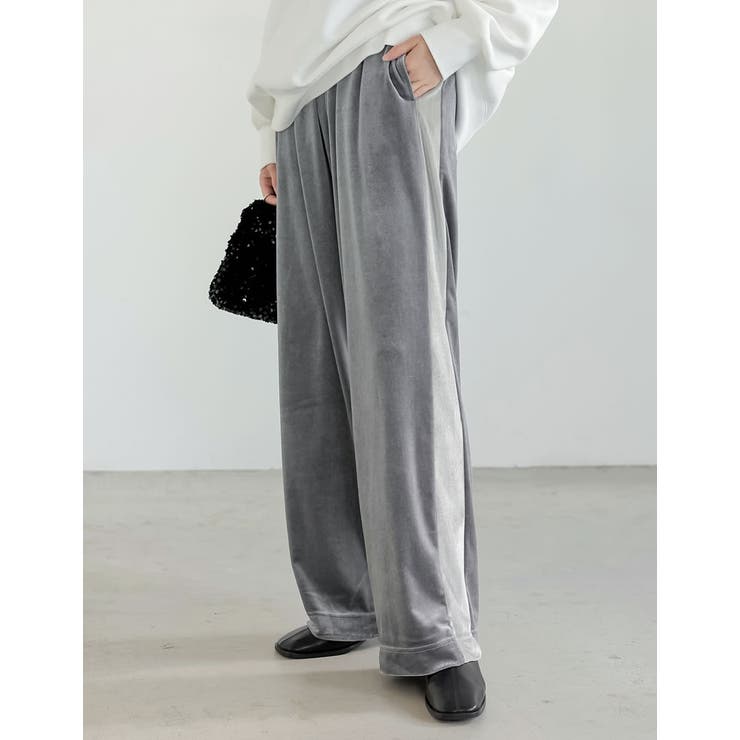 Re:EDIT [2023-24 WINTER COLLECTION][低身長/高身長サイズ有]ベロアドロストストレートトラックパンツ パンツ・ズボン shoplistselect-10356412 SHOPLIST サンプル画像2