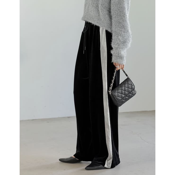 Re:EDIT [2023-24 WINTER COLLECTION][低身長/高身長サイズ有]ベロアドロストストレートトラックパンツ パンツ・ズボン shoplistselect-10356412 SHOPLIST サンプル画像3