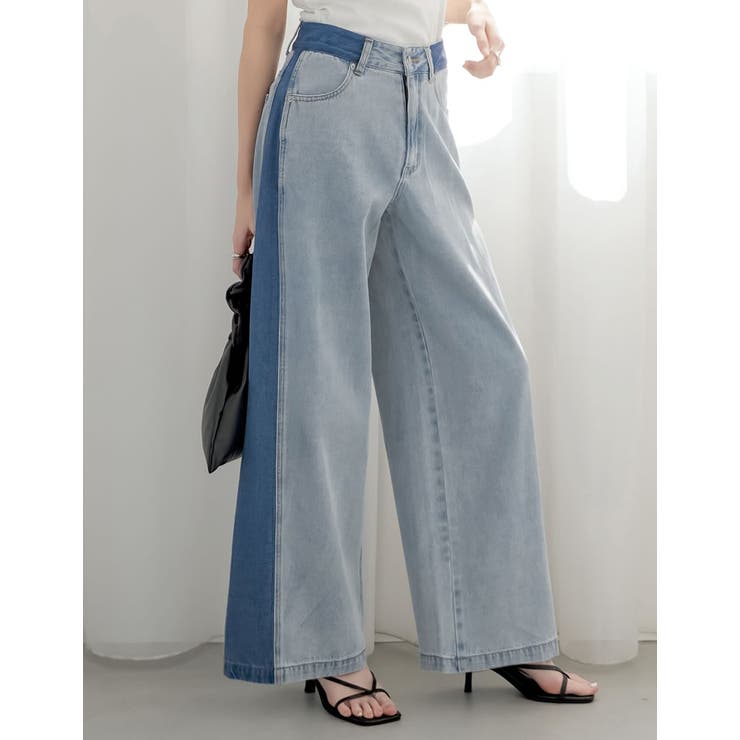 Re:EDIT [2025 SUMMER COLLECTION][低身長/高身長サイズ有]コットンデニムパネルワイドパンツ パンツ・ズボン shoplistselect-10356458 SHOPLIST サンプル画像2