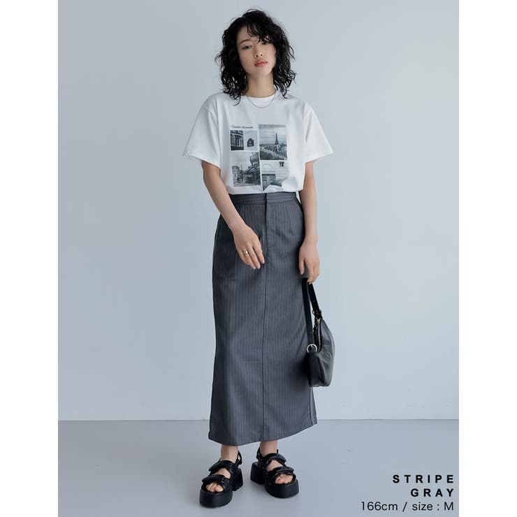 Re:EDIT [2024SS COLLECTION[低身長/高身長サイズ有]ライトツイルサイドラインor無地ナロースカート スカート shoplistselect-10356587 SHOPLIST サンプル画像2