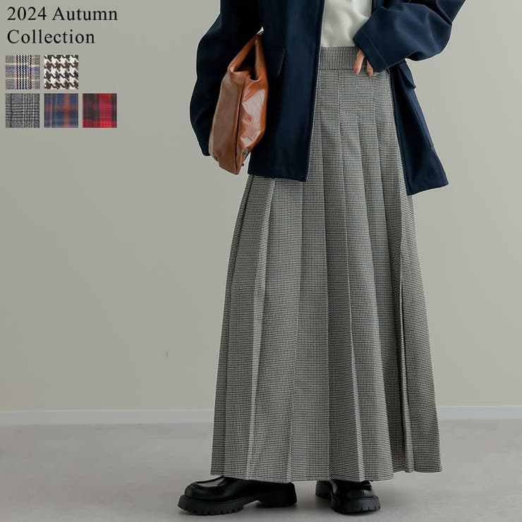 【10％OFFクーポン！11/27(木)1:59まで】Re:EDIT [低身長サイズ有]チェック柄プリーツスカート スカート