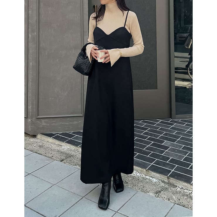Re:EDIT [低身長サイズ有]起毛ツイル切り替えデザインキャミワンピース ワンピース・ドレス shoplistselect-10356642 SHOPLIST サンプル画像3