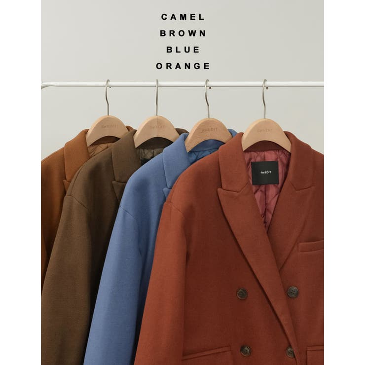 Re:EDIT ビッグカラーで大人のこなれ感 カットメルトンダブルミドルコート ジャケット/アウター/チェスターコート アウター(コート・ジャケットなど) shoplistselect-10356722 SHOPLIST サンプル画像2