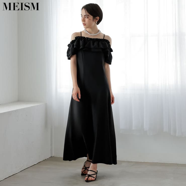 Re:EDIT [MEISM by Re:EDIT][低身長サイズ有]ソフトツイルオフショルフリルワンピース ワンピース・ドレス shoplistselect-10356704 SHOPLIST パッケージ画像