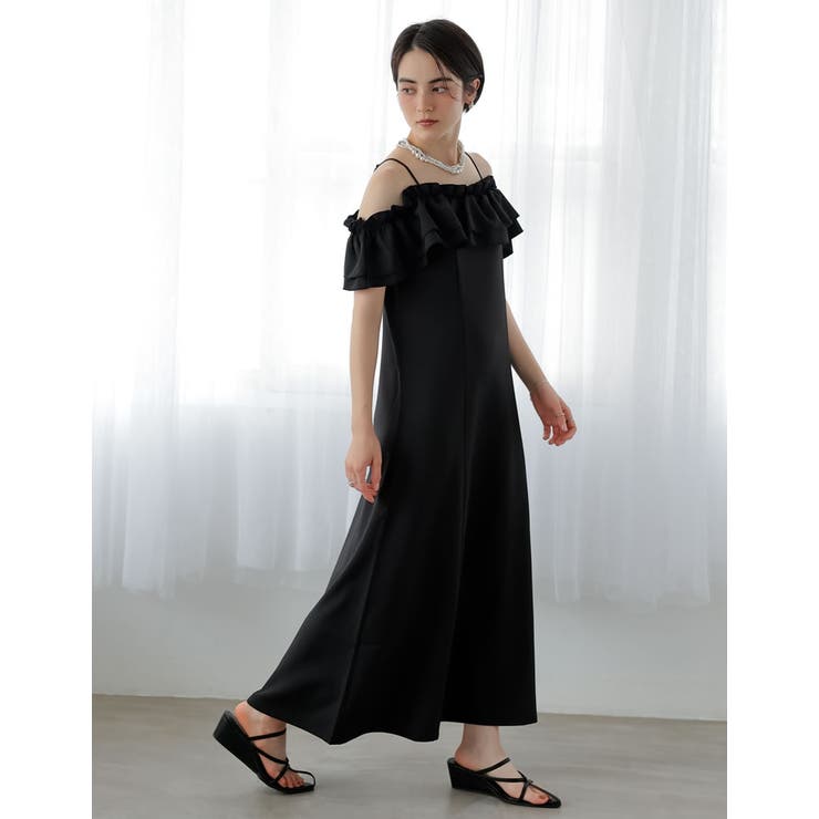 Re:EDIT [MEISM by Re:EDIT][低身長サイズ有]ソフトツイルオフショルフリルワンピース ワンピース・ドレス shoplistselect-10356704 SHOPLIST サンプル画像2