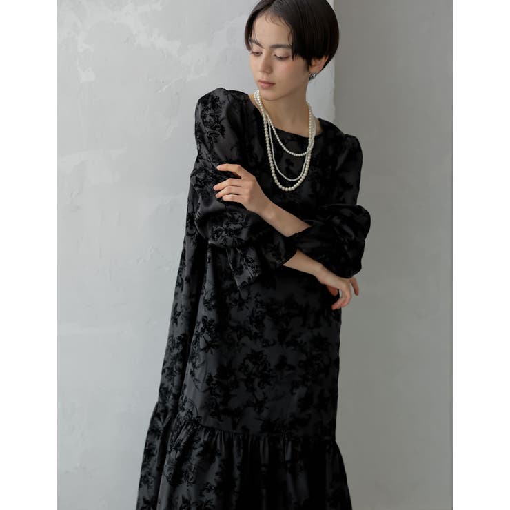 Re:EDIT [2024-25 WINTER COLLECTION][MEISM by Re:EDIT][低身長サイズ有]花柄orドットフロッキーオーガンジーロングワンピース ワンピース・ドレス shoplistselect-10356721 SHOPLIST サンプル画像2
