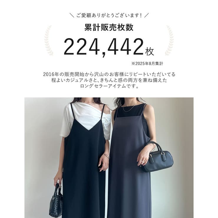Re:EDIT [UVカット/接触冷感/イージーケア][販売枚数23万枚突破][高身長/大きいサイズ有]ジョーゼットポンチロングキャミワンピース ワンピース・ドレス shoplistselect-10356761 SHOPLIST サンプル画像3