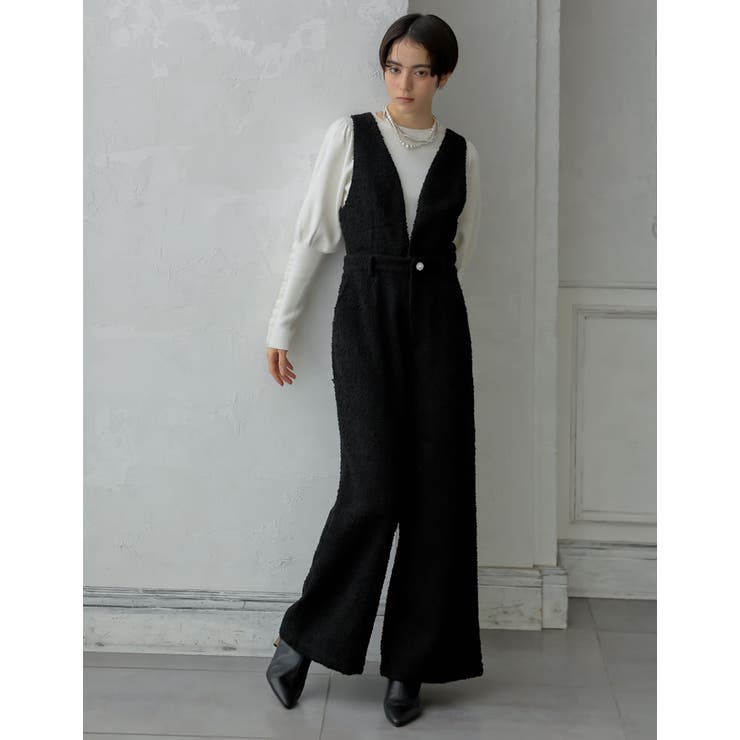 【10％OFFクーポン！8/11(火)1:59まで】Re:EDIT [2024-25 WINTER COLLECTION][MEISM by Re:EDIT][低身長/高身長サイズ有]2WAYビジューボタンツイードサロペット＆パンツ パンツ・ズボン shoplistselect-10356782 SHOPLIST サンプル画像2