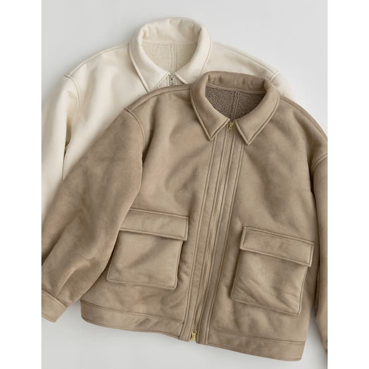 Re:EDIT ムートンボアビックポケットミドル丈ステンカラーコート アウター(コート・ジャケットなど) shoplistselect-10356786 SHOPLIST サンプル画像2